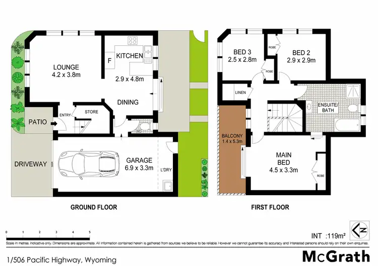 Floorplan of Homely townhouse listing, 1/506 Pacific Highway, Wyoming NSW 2250