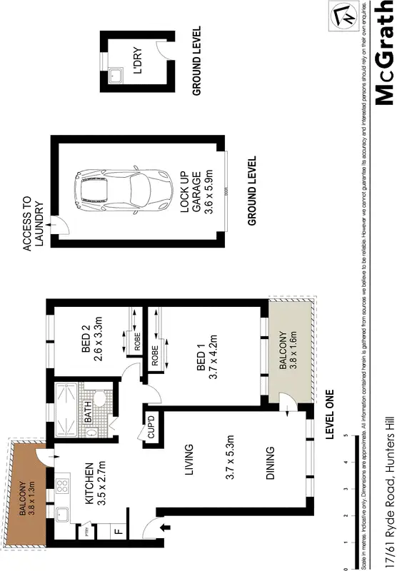Floorplan of Homely apartment listing, 17/61 Ryde Road, Hunters Hill NSW 2110
