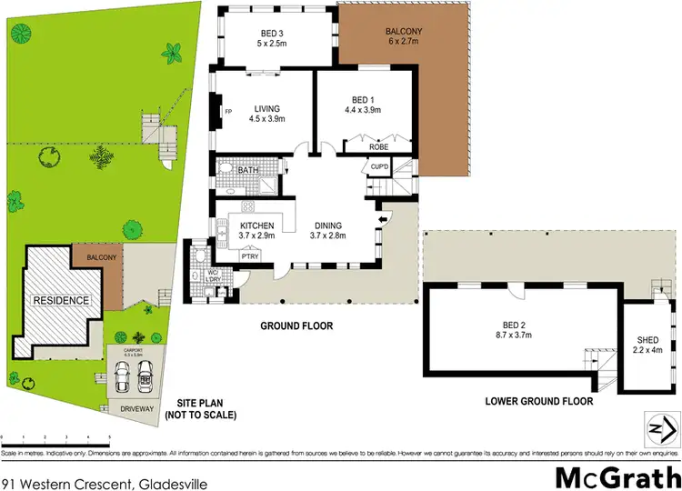 Floorplan of Homely semi-detached listing, 91 Western Crescent, Gladesville NSW 2111