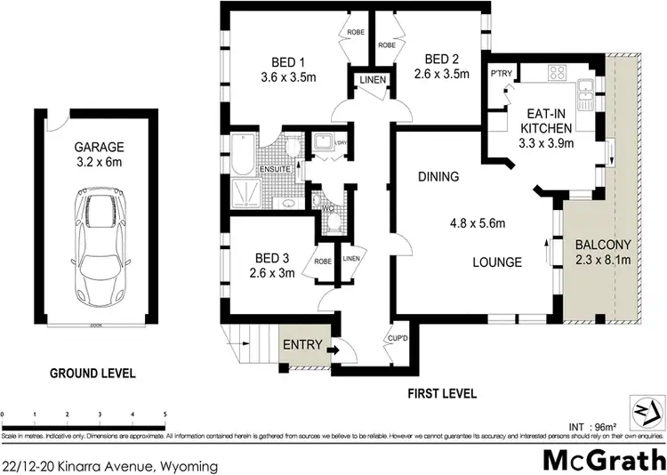 Floorplan of Homely apartment listing, 22/12 Kinarra Avenue, Wyoming NSW 2250