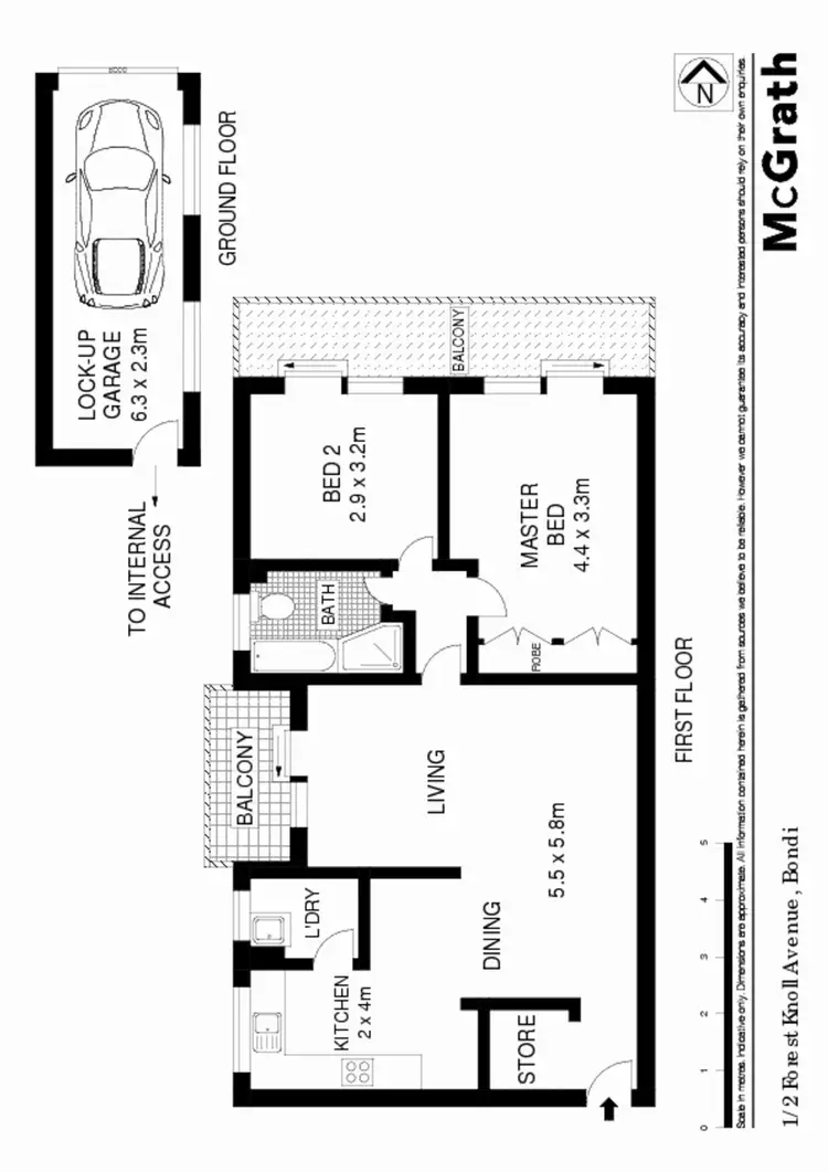 Floorplan of Homely apartment listing, 1/2 Forest Knoll Avenue, Bondi Beach NSW 2026