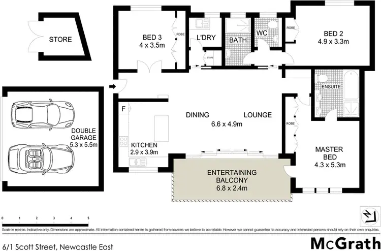 Floorplan of Homely apartment listing, 6/1 Scott Street, Newcastle East NSW 2300
