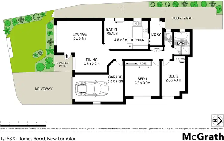 Floorplan of Homely villa listing, 1/158 St James Road, New Lambton NSW 2305