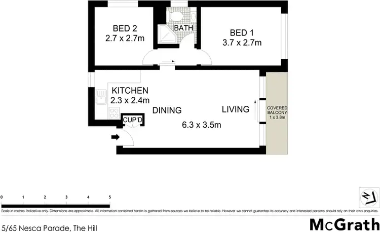 Floorplan of Homely apartment listing, 5/65 Nesca Parade, The Hill NSW 2300