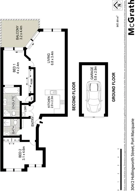 Floorplan of Homely unit listing, 304/2 Hollingworth Street, Port Macquarie NSW 2444