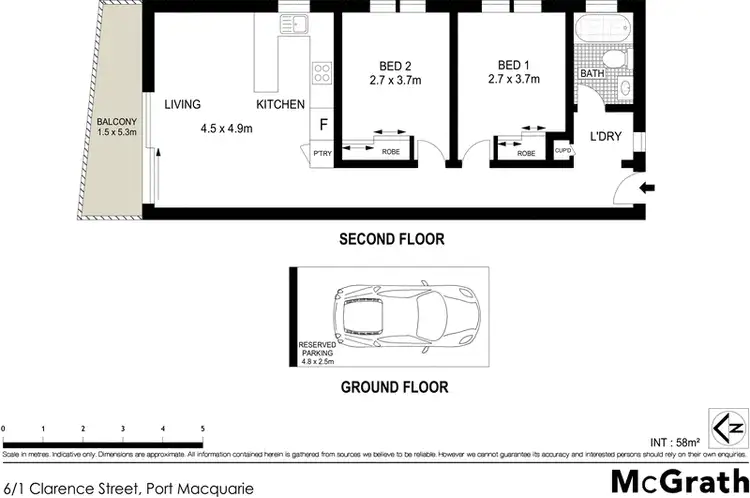 Floorplan of Homely apartment listing, 6/1 Clarence Street, Port Macquarie NSW 2444