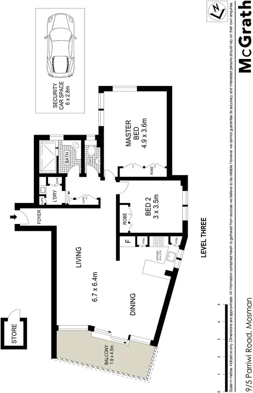 Floorplan of Homely apartment listing, 9/5 Parriwi Road, Mosman NSW 2088
