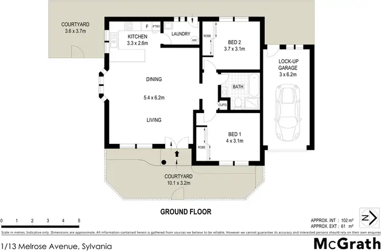 Floorplan of Homely villa listing, 1/13 Melrose Avenue, Sylvania NSW 2224