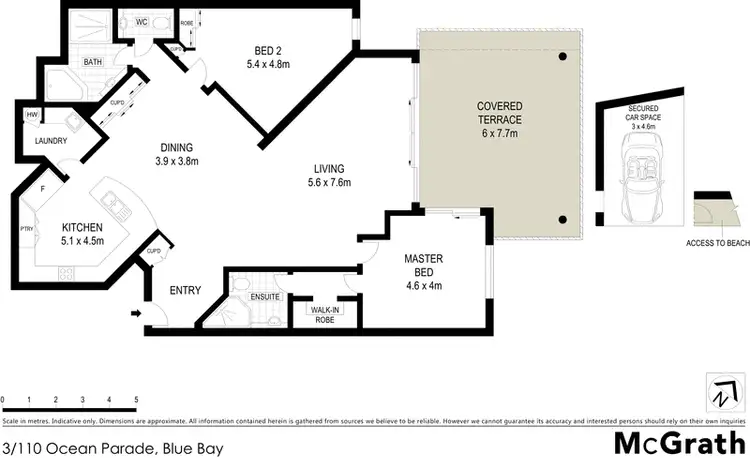 Floorplan of Homely apartment listing, 3/110 Ocean Parade, Blue Bay NSW 2261