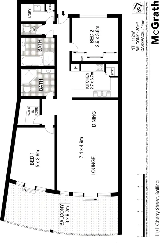 Floorplan of Homely apartment listing, 11/1 Cherry Street, Ballina NSW 2478