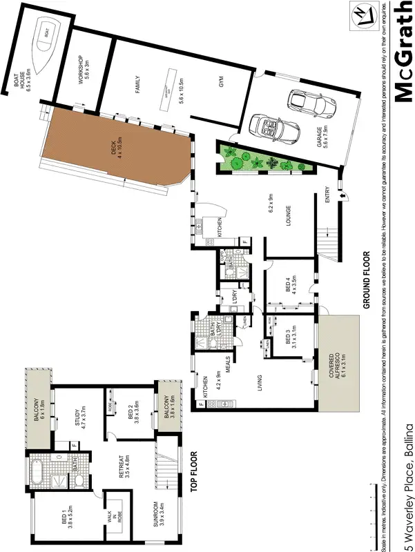 Floorplan of Homely house listing, 5 Waverley Place, Ballina NSW 2478