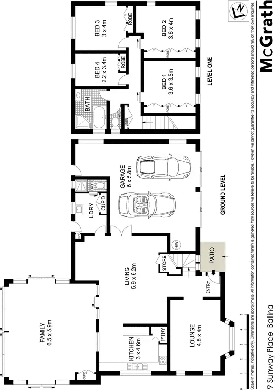 Floorplan of Homely house listing, 9 Sunway Place, Ballina NSW 2478