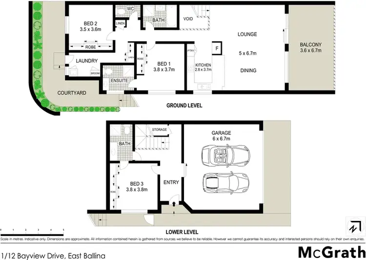Floorplan of Homely townhouse listing, 1/12 Bayview Drive, East Ballina NSW 2478