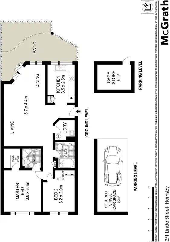 Floorplan of Homely apartment listing, 2/1 Linda Street, Hornsby NSW 2077