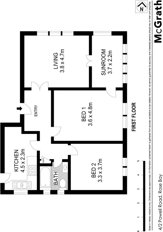 Floorplan of Homely apartment listing, 4/2 Powell Road, Rose Bay NSW 2029