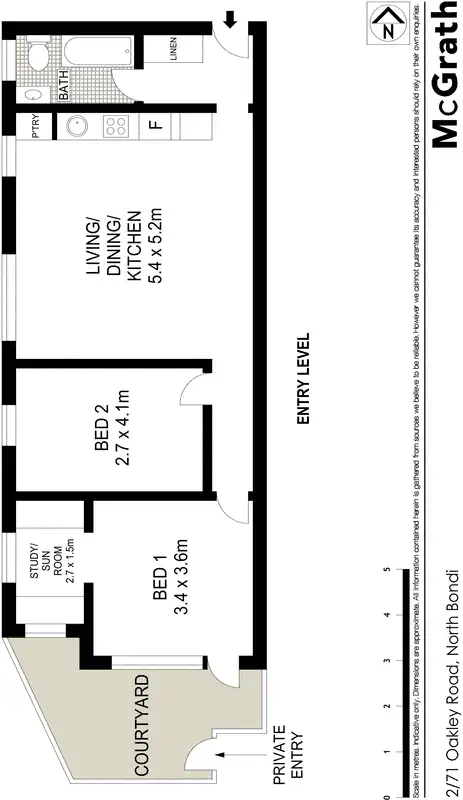 Floorplan of Homely apartment listing, 2/71 Oakley Road, North Bondi NSW 2026