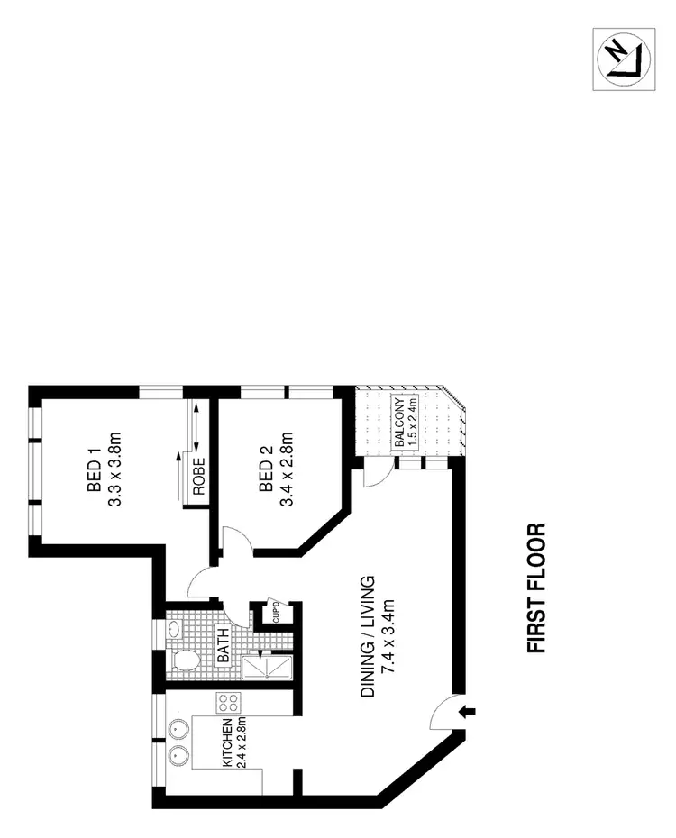 Floorplan of Homely apartment listing, 8/16 Military Road, North Bondi NSW 2026