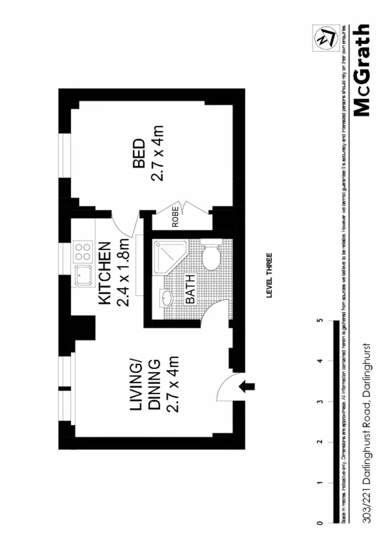 Floorplan of Homely apartment listing, 303/221 Darlinghurst Road, Darlinghurst NSW 2010