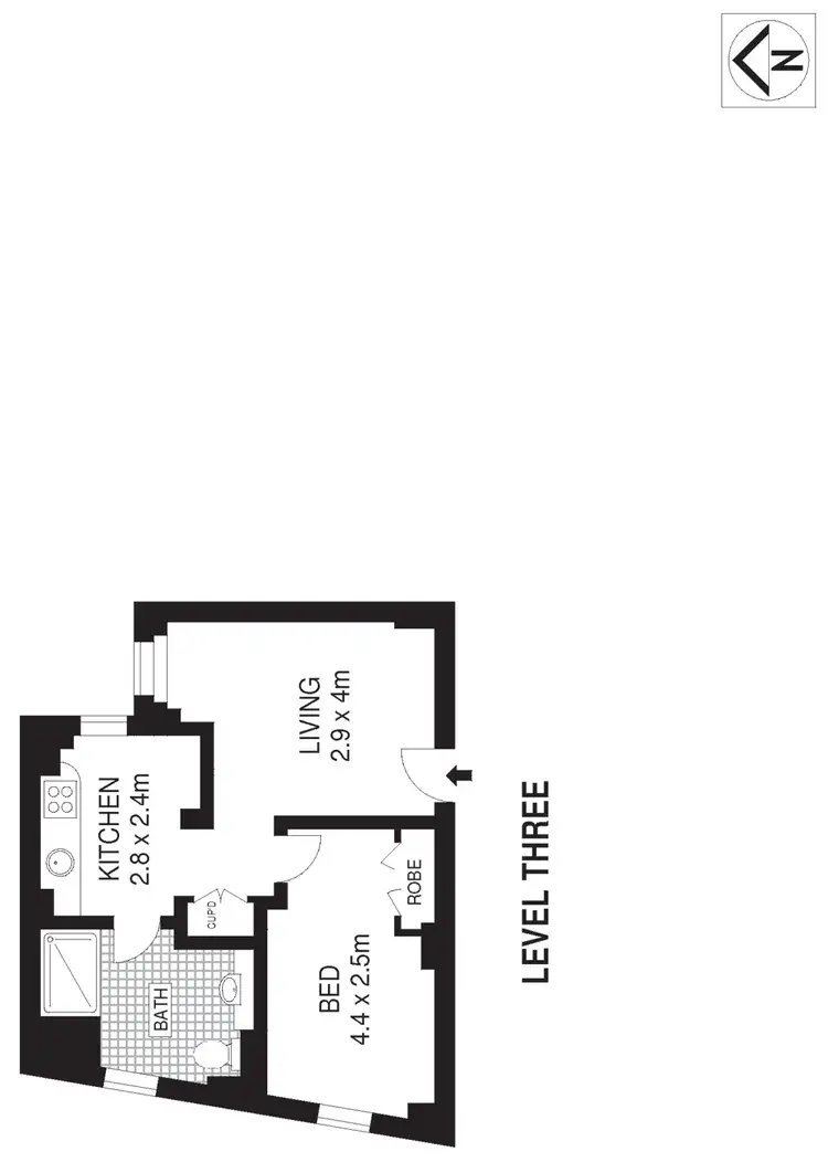 Floorplan of Homely apartment listing, 305/221 Darlinghurst Road, Darlinghurst NSW 2010