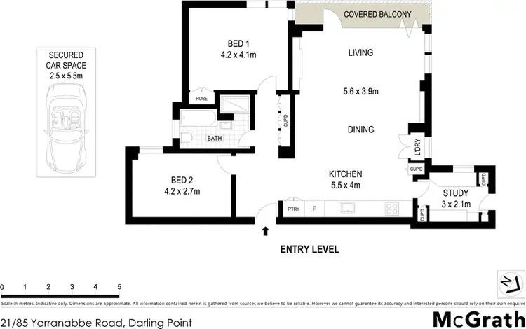 Floorplan of Homely apartment listing, 21/85 Yarranabbe Road, Darling Point NSW 2027