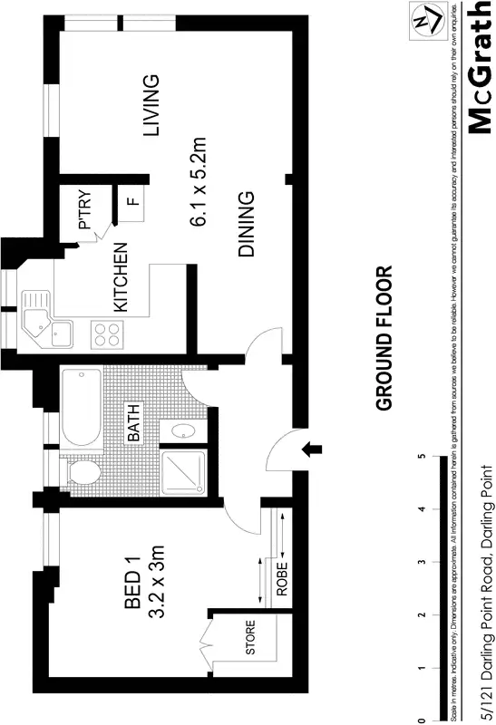 Floorplan of Homely apartment listing, 5/121 Darling Point Road, Darling Point NSW 2027