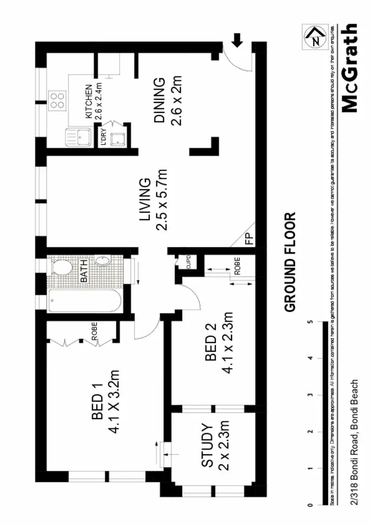 Floorplan of Homely apartment listing, 2/318 Bondi Road, Bondi Beach NSW 2026