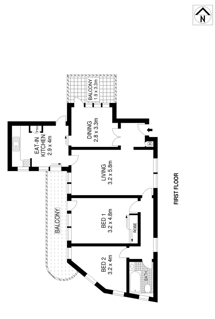 Floorplan of Homely apartment listing, 4/42 Fairfax Road, Bellevue Hill NSW 2023