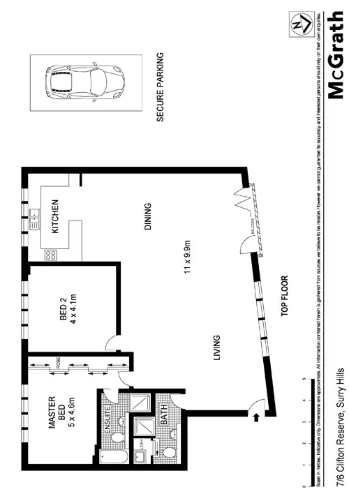 Floorplan of Homely apartment listing, 7/6 Clifton Reserve, Surry Hills NSW 2010