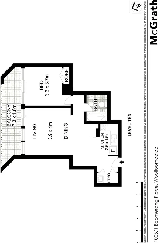 Floorplan of Homely unit listing, 1006/1 Boomerang Place, Woolloomooloo NSW 2011