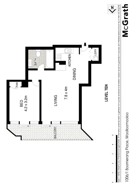 Floorplan of Homely unit listing, 1006/1 Boomerang Place, Woolloomooloo NSW 2011