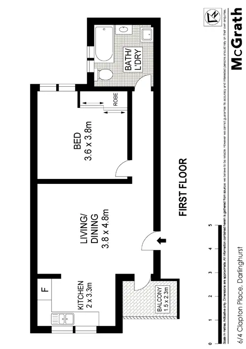 Floorplan of Homely apartment listing, 6/4 Clapton Place, Darlinghurst NSW 2010