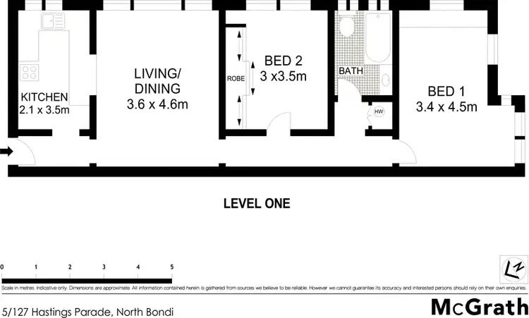 Floorplan of Homely apartment listing, 5/127 Hastings Parade, North Bondi NSW 2026