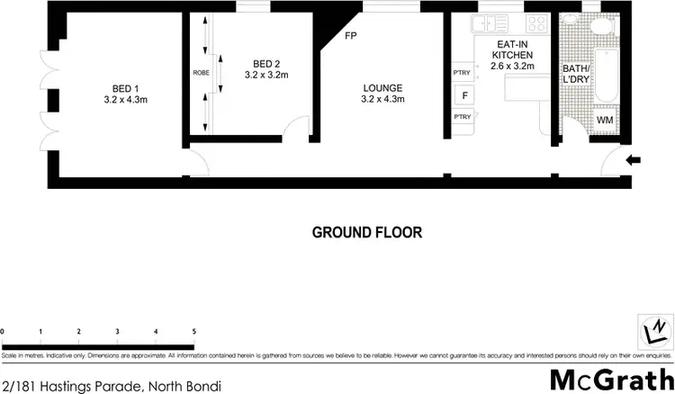 Floorplan of Homely apartment listing, 2/181 Hastings Parade, North Bondi NSW 2026