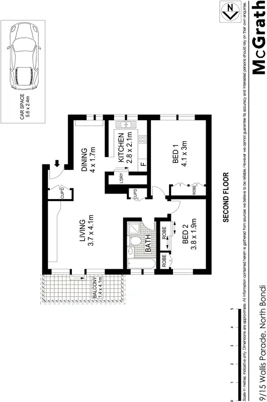 Floorplan of Homely apartment listing, 9/15 Wallis Parade, North Bondi NSW 2026