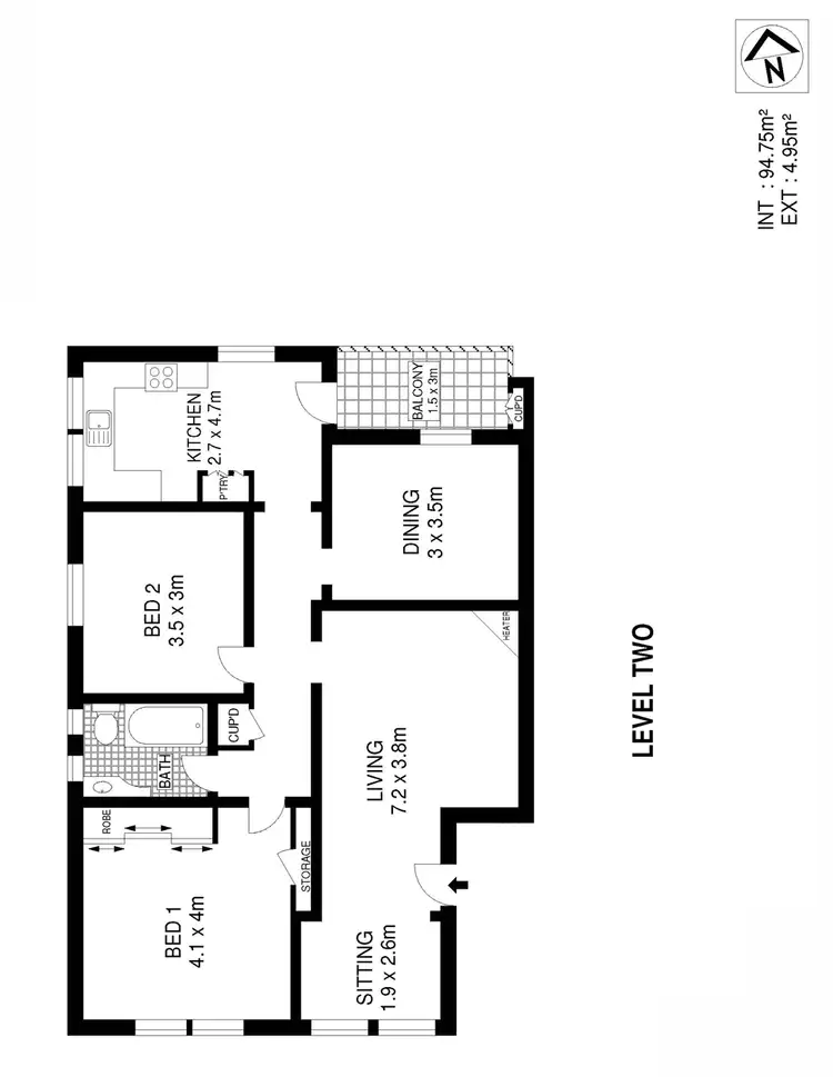 Floorplan of Homely apartment listing, 4/2 Hastings Parade, North Bondi NSW 2026