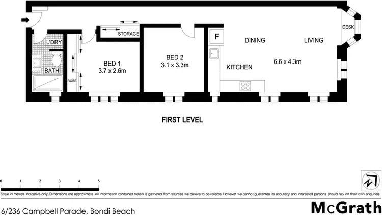Floorplan of Homely apartment listing, 6/236 Campbell Parade, Bondi Beach NSW 2026