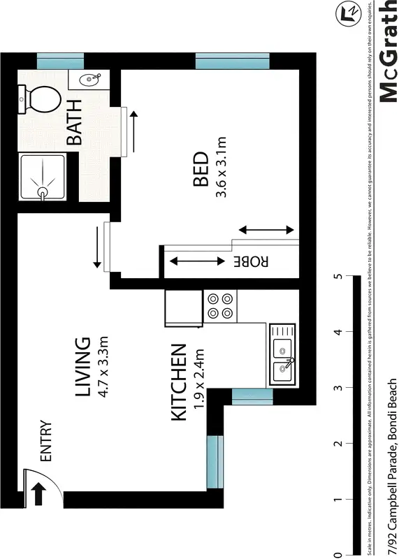 Floorplan of Homely apartment listing, 7/92 Campbell Parade, Bondi Beach NSW 2026