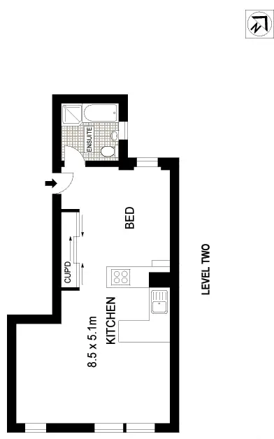 Floorplan of Homely studio listing, 4/92 Campbell Parade, Bondi NSW 2026