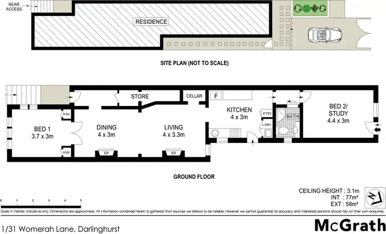 Floorplan of Homely apartment listing, 1/31 Womerah Lane, Darlinghurst NSW 2010