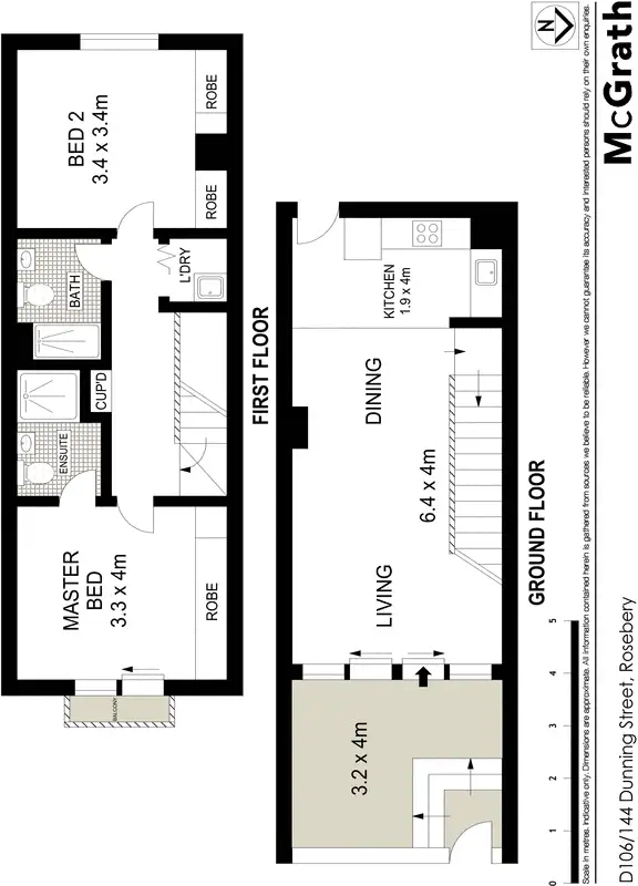 Floorplan of Homely apartment listing, D106/144 Dunning Avenue, Rosebery NSW 2018