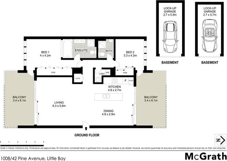 Floorplan of Homely apartment listing, 1008/42 Pine Avenue, Little Bay NSW 2036
