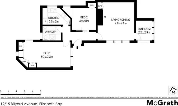 Floorplan of Homely apartment listing, 12/15 Billyard Avenue, Elizabeth Bay NSW 2011
