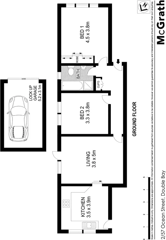 Floorplan of Homely apartment listing, 2/57 Ocean Avenue, Double Bay NSW 2028