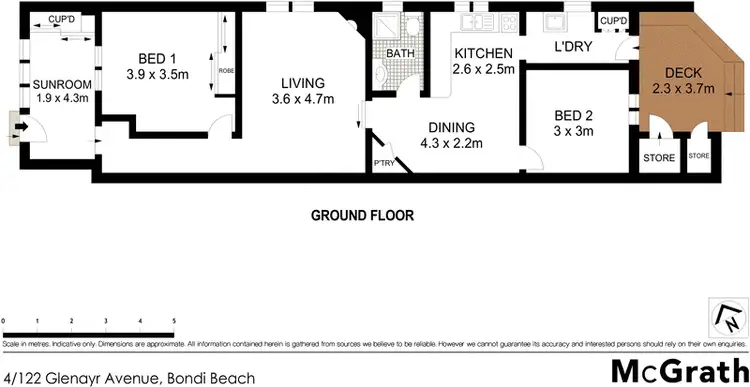 Floorplan of Homely apartment listing, 4/122 Glenayr Avenue, Bondi Beach NSW 2026