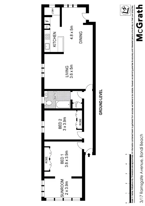 Floorplan of Homely apartment listing, 3/17 Ramsgate Avenue, Bondi Beach NSW 2026