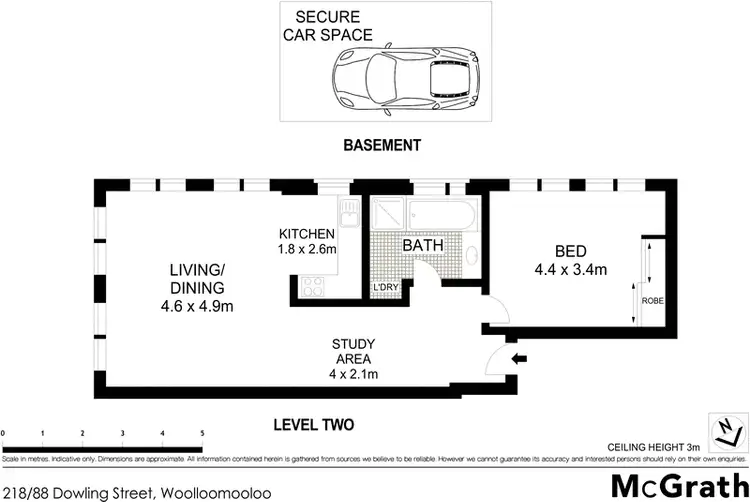 Floorplan of Homely apartment listing, 218/88 Dowling Street, Woolloomooloo NSW 2011