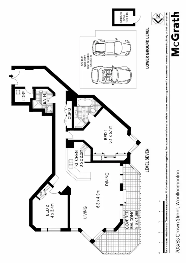 Floorplan of Homely apartment listing, 703/63 Crown Street, Woolloomooloo NSW 2011