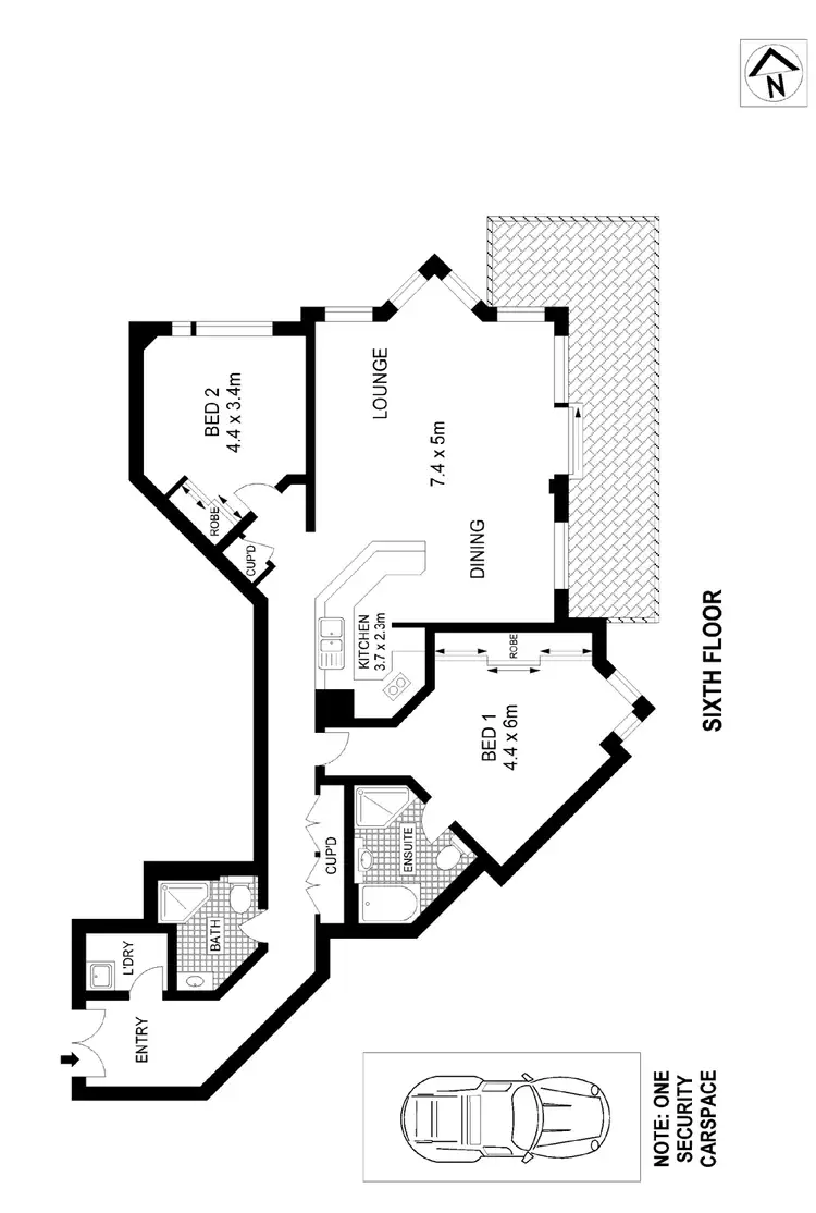 Floorplan of Homely apartment listing, 611/63 Crown Street, Woolloomooloo NSW 2011