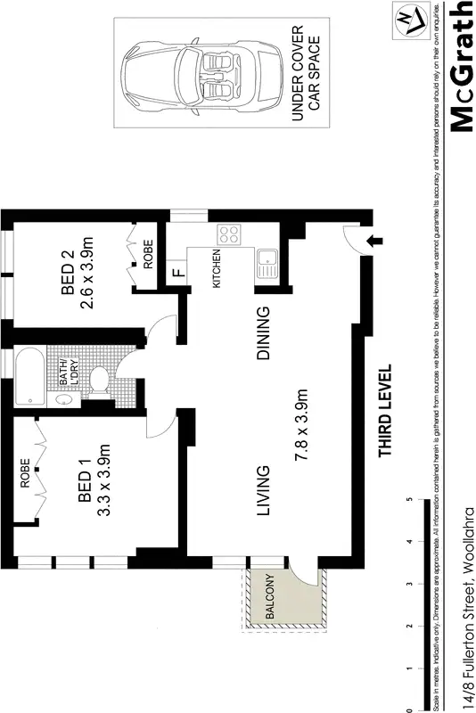 Floorplan of Homely apartment listing, 14/8 Fullerton Street, Woollahra NSW 2025