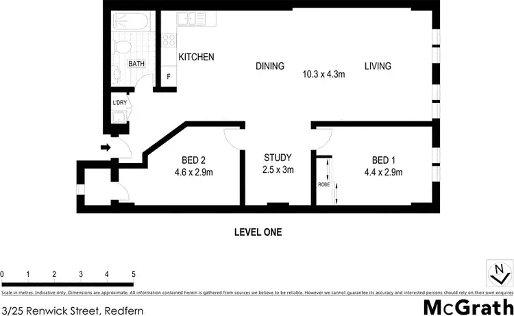 Floorplan of Homely apartment listing, 3/25 Renwick Street, Redfern NSW 2016